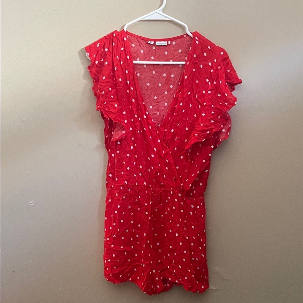 Red Polka Dot Ruffle Romper​